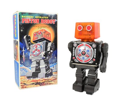 Lot 485 - TINPLATE TOYS - VINTAGE JAPANESE HORIKAWA PISTON ROBOT