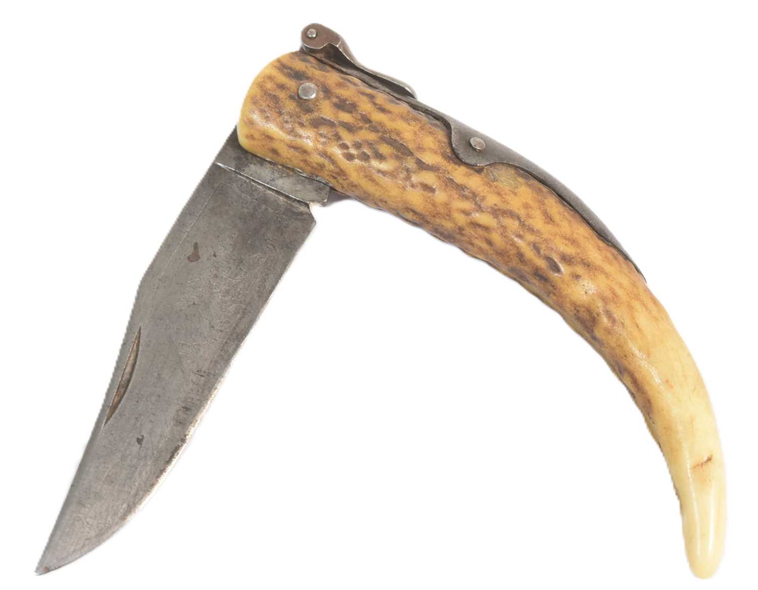 Lot 376 - IMPERIAL GERMAN FOLDING HUNTING KNIFE