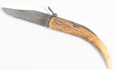 Lot 376 - IMPERIAL GERMAN FOLDING HUNTING KNIFE