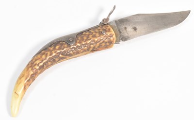Lot 376 - IMPERIAL GERMAN FOLDING HUNTING KNIFE