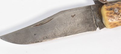 Lot 376 - IMPERIAL GERMAN FOLDING HUNTING KNIFE