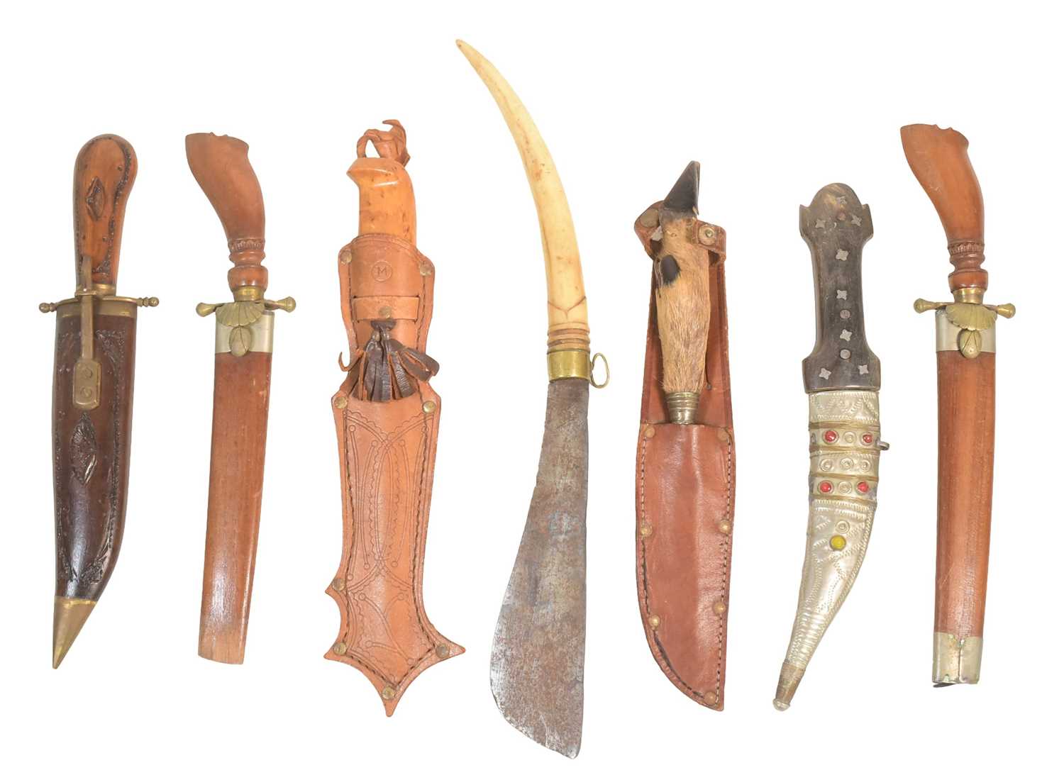Lot 383 - COLLECTION OF ASSORTED ETHNIC KNIVES & DAGGERS