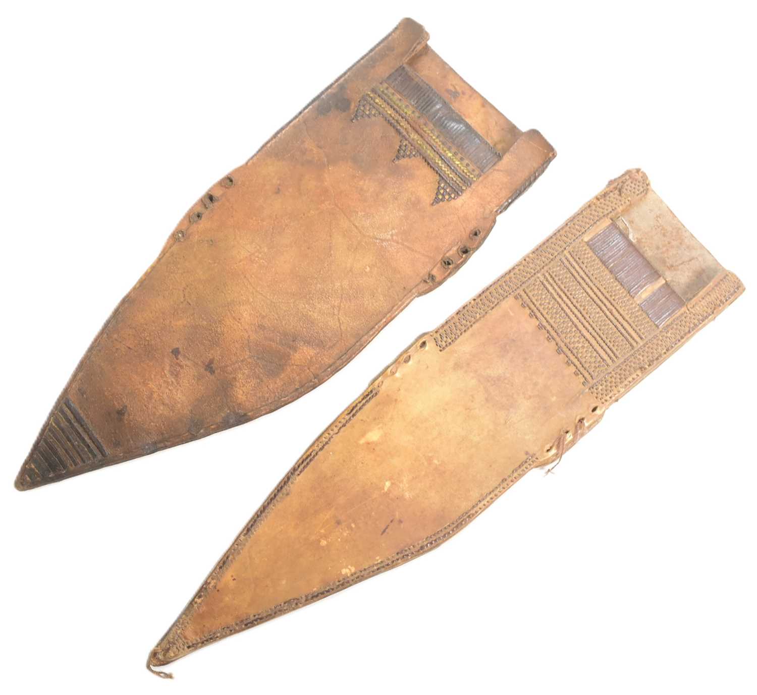 Lot 387 - TWO EAST AFRICAN SOMALIAN BILLAO DAGGER SHEATHS