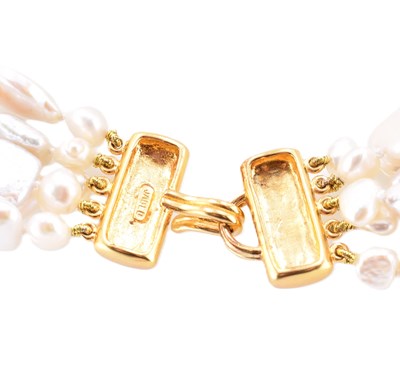 Lot 398 - JADED JEWELS NYC - MULTISTRAND PEARL NECKLACE