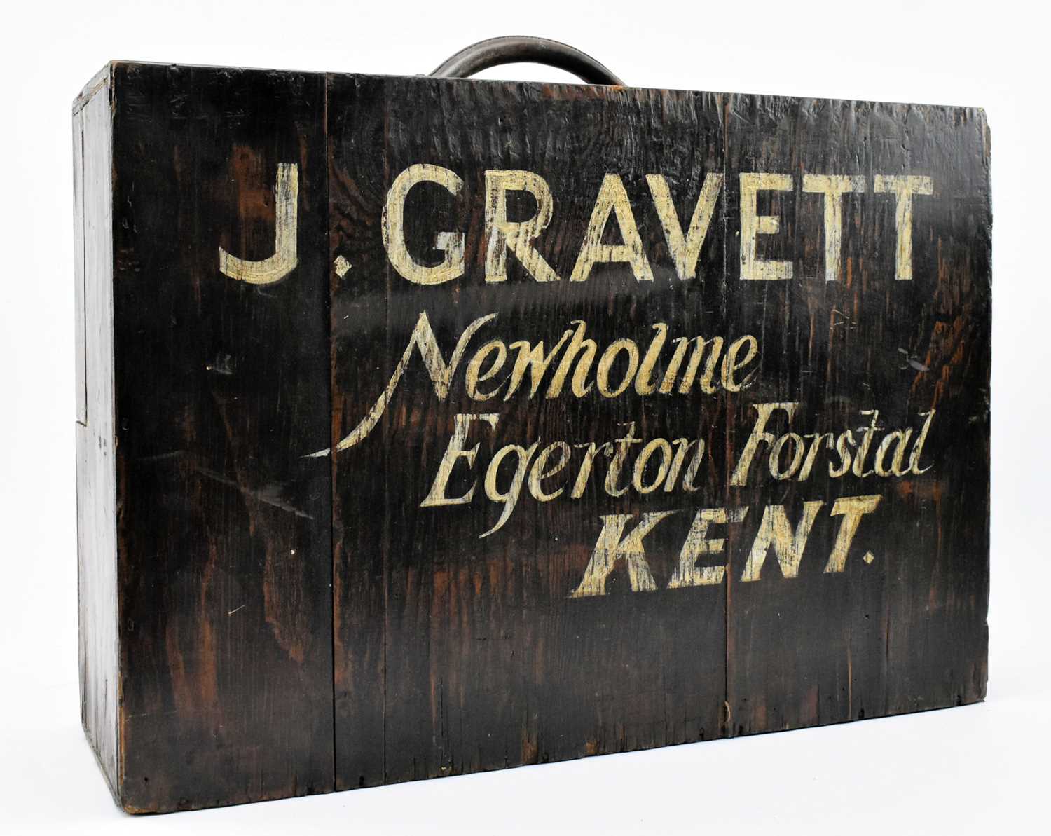 Lot 48 - PRIVATE COLLECTION OF DERREN BROWN - VINTAGE 20TH CENTURY WOODEN CARPENTER CRAFTSMAN TOOLBOX