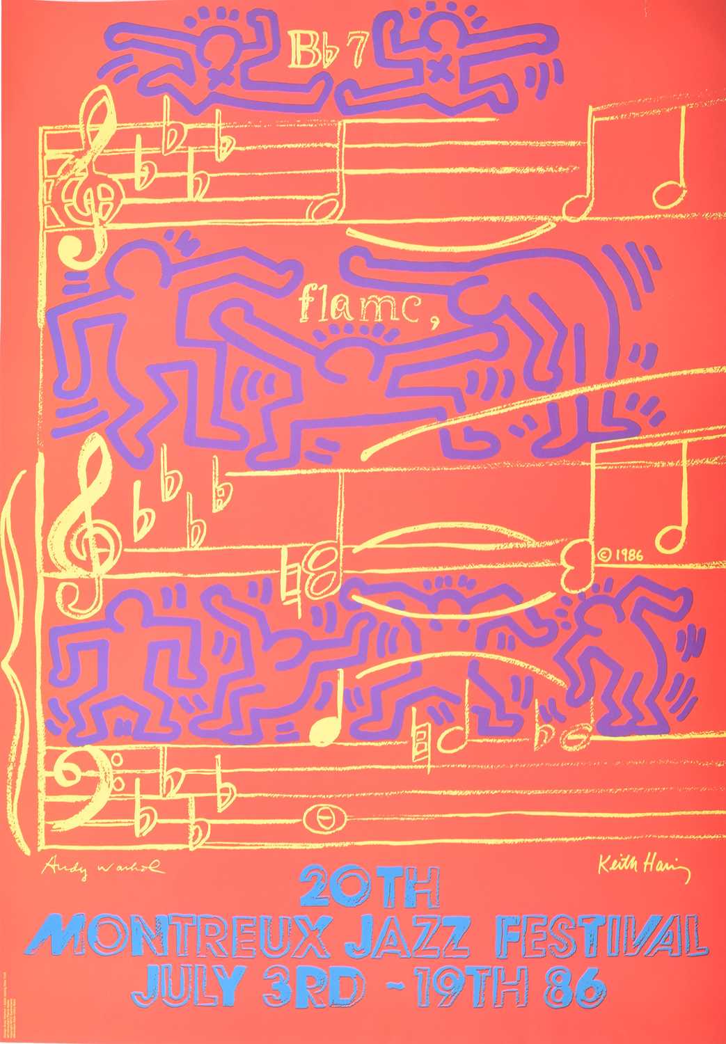 Lot 143 - KEITH HARING & ANDY WARHOL - MONTREUX JAZZ FESTIVAL POSTER