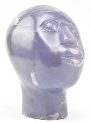 Lot 95 - SYLVESTER MUBAYI - LEPIDOLITE HAND CARVED BUST