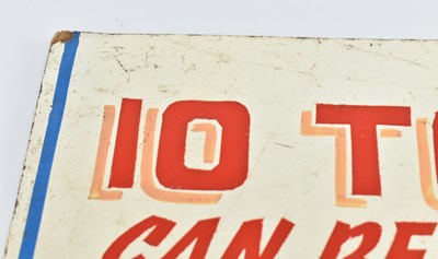 Lot 254 - VINTAGE FUN FAIR FAIRGROUND HAND PAINTED CHIPBOARD SIGN - TOKENS FOR CIGARETTES