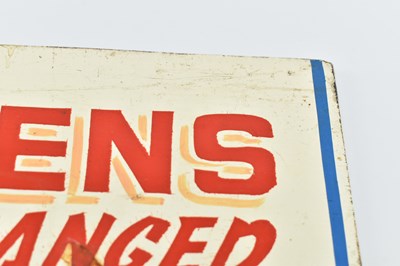 Lot 254 - VINTAGE FUN FAIR FAIRGROUND HAND PAINTED CHIPBOARD SIGN - TOKENS FOR CIGARETTES