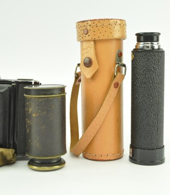 Lot 17 - VINTAGE CAMERAS & BINCULARS. COLLECTION OF SIX MID CENTURY CAMERAS / BINOCULARS / EYEPIECES