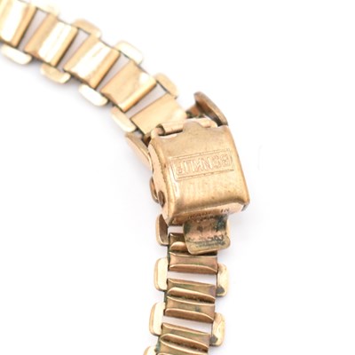 Lot 229 - HALLMARKED 9CT GOLD WRISTWATCH WITH ROLLED GOLD BRACELET STRAP
