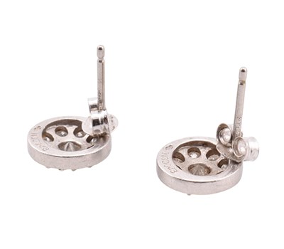 Lot 149 - PLATINUM & DIAMOND STUD EARRINGS