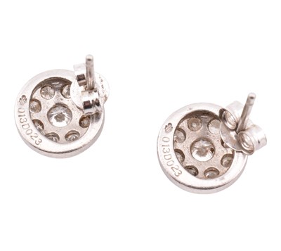 Lot 149 - PLATINUM & DIAMOND STUD EARRINGS