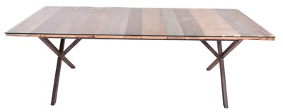 Lot 645 - BESPOKE-MADE RUSTIC OFFICE DESK / DINING TABLE