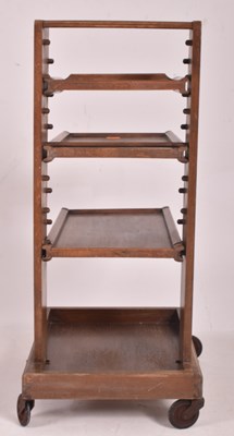 Lot 136 - COMPACTUM LTD, LONDON - COMPACTABLE - ART DECO OAK FOLDING SERVING TROLLEY
