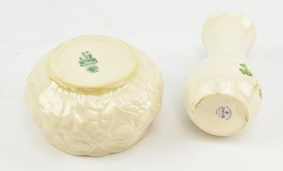 Lot 69 - BELLEEK - THREE PIECES OF VINTAGE CHINA CERAMICS