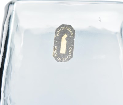 Lot 184 - GEOFFREY BAXTER FOR WHITEFRIARS - 'DRUNKEN BRICKLAYER' GLASS VASE IN PEWTER COLOURWAY WITH LABEL