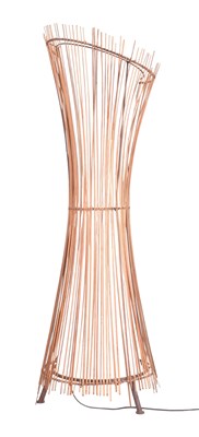 Lot 211 - 20TH CENTURY BAMBOO FLOOR STANDING LAMP OF WAISTED FORM