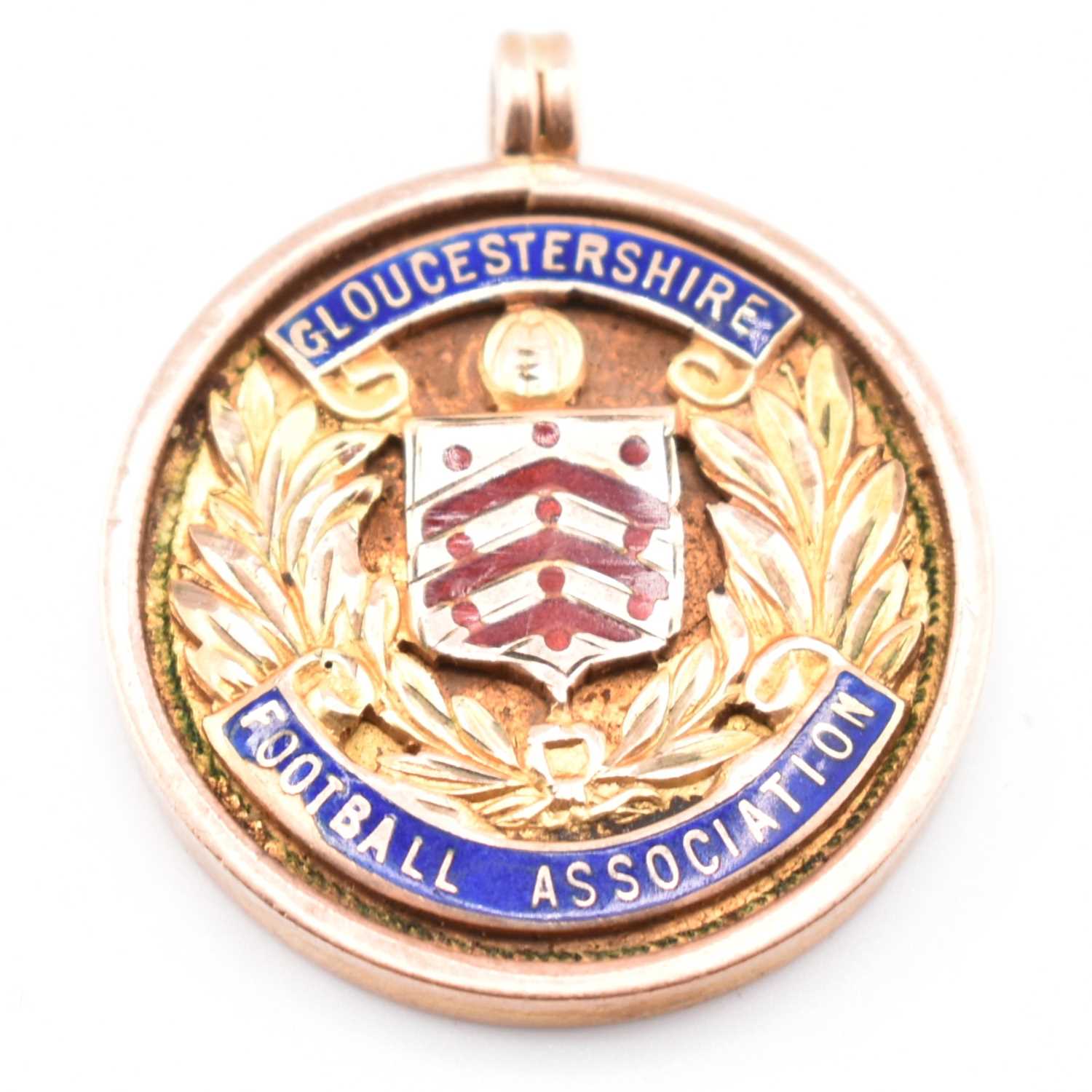 Lot 187 - HALLMARKED 9CT GOLD FOOTBALL MEDALLION