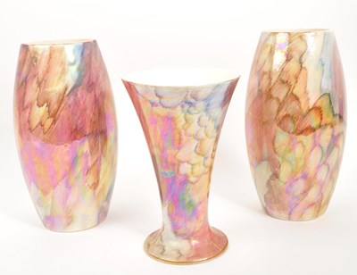 Lot 52 - J. FRYER OLDCOURT WARE - SET OF THREE LUSTRE VASES