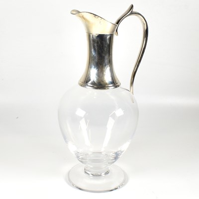 Lot 78 - MALLORY OF BATH HALLMARKED SILVER DARTINGTON GLASS CLARET JUG