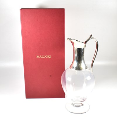 Lot 78 - MALLORY OF BATH HALLMARKED SILVER DARTINGTON GLASS CLARET JUG