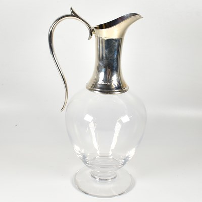Lot 78 - MALLORY OF BATH HALLMARKED SILVER DARTINGTON GLASS CLARET JUG