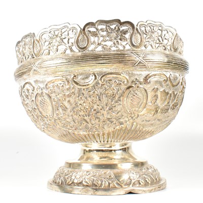 Lot 2 - EARLY 20TH CENTURY INDIAN SILVER LARGE FOOTED CENTREPIECE BOWL