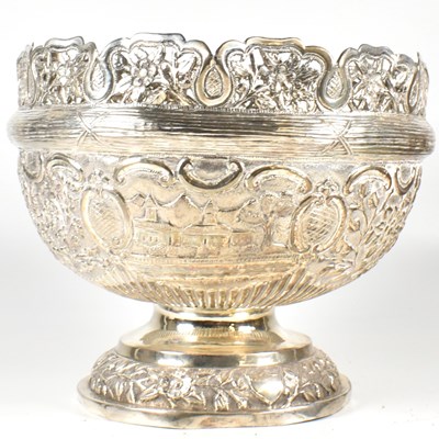 Lot 2 - EARLY 20TH CENTURY INDIAN SILVER LARGE FOOTED CENTREPIECE BOWL