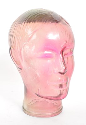 Lot 274 - 20TH CENTURY PRESSED PURPLE GLASS BUST HEAD