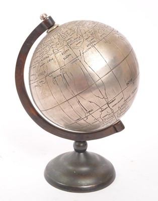 Lot 277 - SMALL 1960S / 70S METALLIC GLOBE WITH COPPER FRAME