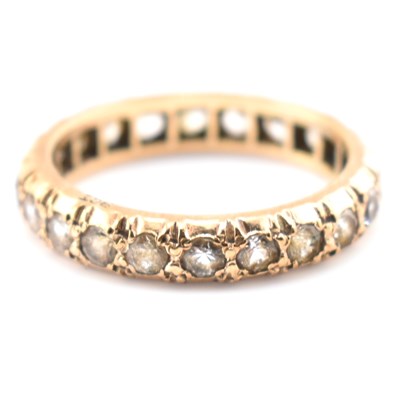 Lot 180 - HALLMARKED 9CT GOLD HEART VANKI RING & 9CT GOLD & WHITE STONE ETERNITY RING