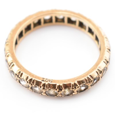 Lot 180 - HALLMARKED 9CT GOLD HEART VANKI RING & 9CT GOLD & WHITE STONE ETERNITY RING