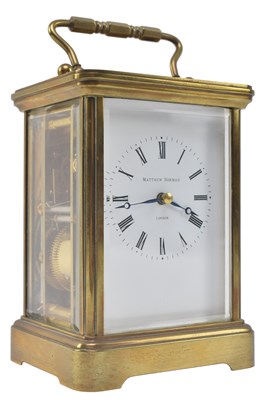 Lot 84 - MATTHEW NORMAN - 20TH CENTURY BRASS CARRIAGE CLOCK