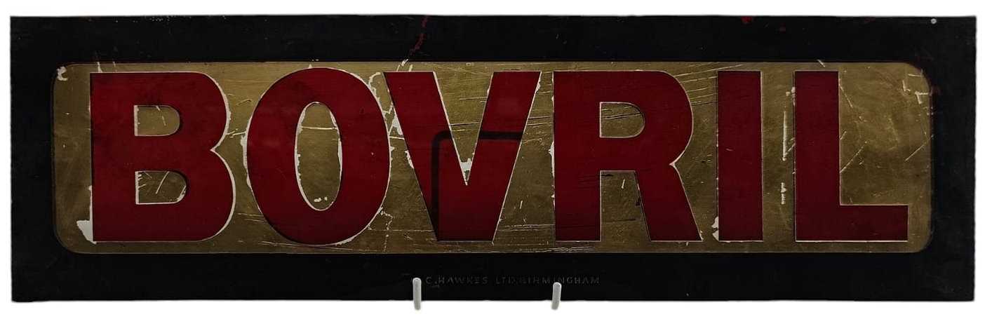 Lot 1 - BOVRIL - LATE VICTORIAN GLASS ADVERTISING PANEL