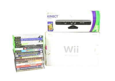 Lot 829 - GAMING - NINTENDO WII FIT - XBOX KINECT SENSOR & GAMES