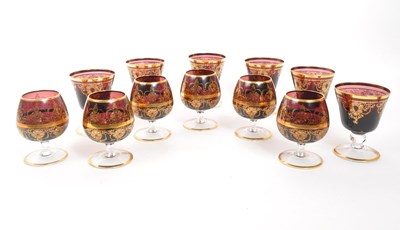 Lot 146 - COLLECTION OF 20TH CENTURY VENETIAN AMETHYST & GILT GLASSES