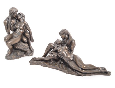 Lot 290 - HEREDITIES - TWO BRONZE RESIN NUDE STATUE / FIGURINES