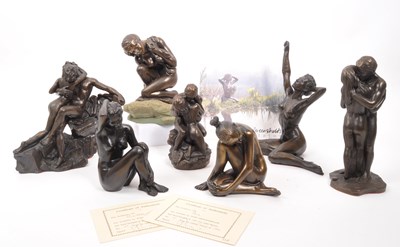 Lot 291 - COLLECTION OF BRONZE RESIN ART NOUVEAU STYLE STATUES