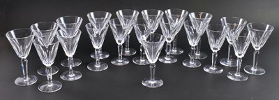 Lot 36 - WATERFORD CRYSTAL - SHEILA - 10 PEOPLE SUITE WATER & WINE DRINKING GLASSES