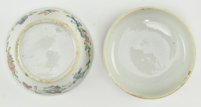 Lot 142 - TWO QING DYNASTY CERAMIC FAMILLE ROSE SEAL BOXES 清 粉彩印泥盒两个