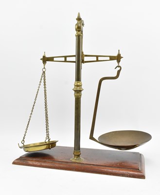 Lot 66 - SET OF HIGH VICTORIAN BRASS AND MAHOGANY SHOP SCALES