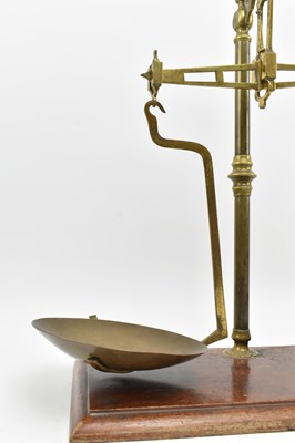Lot 66 - SET OF HIGH VICTORIAN BRASS AND MAHOGANY SHOP SCALES