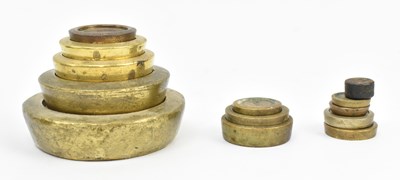 Lot 66 - SET OF HIGH VICTORIAN BRASS AND MAHOGANY SHOP SCALES