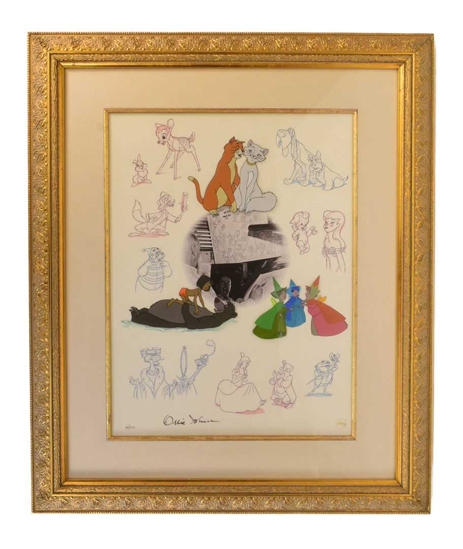 Lot 180 - WALT DISNEY - OLLIE JOHNSTON - 'CELEBRATING OLLIE JOHNSON' LTD ED SIGNED DISPLAY