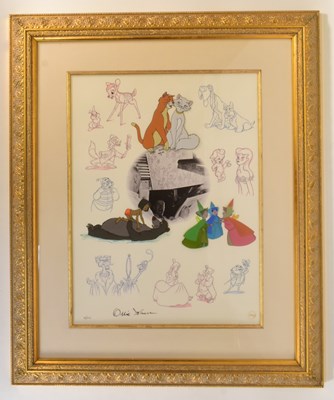 Lot 180 - WALT DISNEY - OLLIE JOHNSTON - 'CELEBRATING OLLIE JOHNSON' LTD ED SIGNED DISPLAY