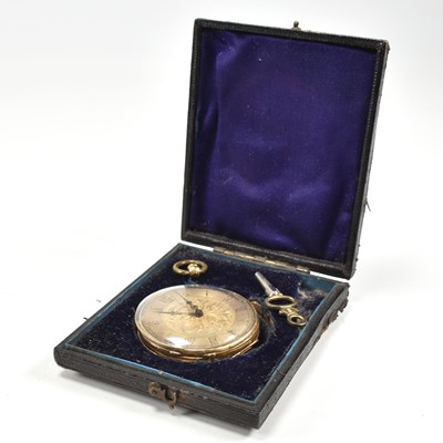 Lot 176 - 18CT GOLD SWISS POCKET WATCH