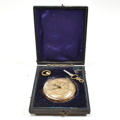 Lot 176 - 18CT GOLD SWISS POCKET WATCH