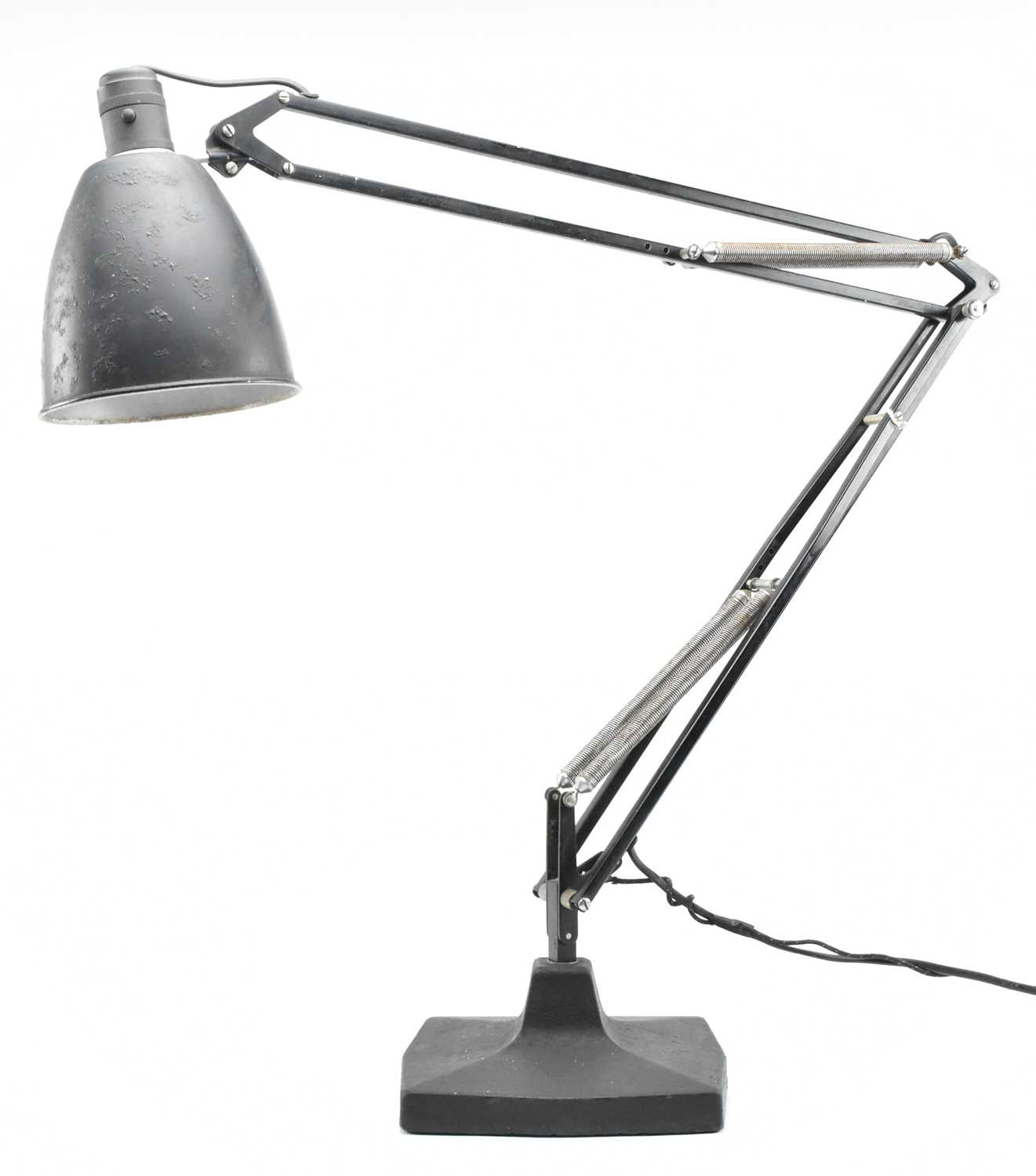 Lot 299 - HERBERT TERRY - 1208 MODEL - VINTAGE 1930S INDUSTRIAL BLACK ANGLEPOISE LAMP