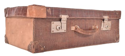 Lot 326 - MID CENTURY 1950S CROCODILE SKIN TRAVEL SUITCASE